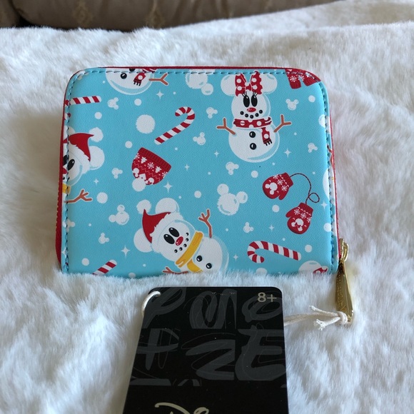 Disney Loungefly Santa Mickey and Minnie Snowman Wallet NEW WITH TAGS EXCLUSIVE! - Picture 4 of 5